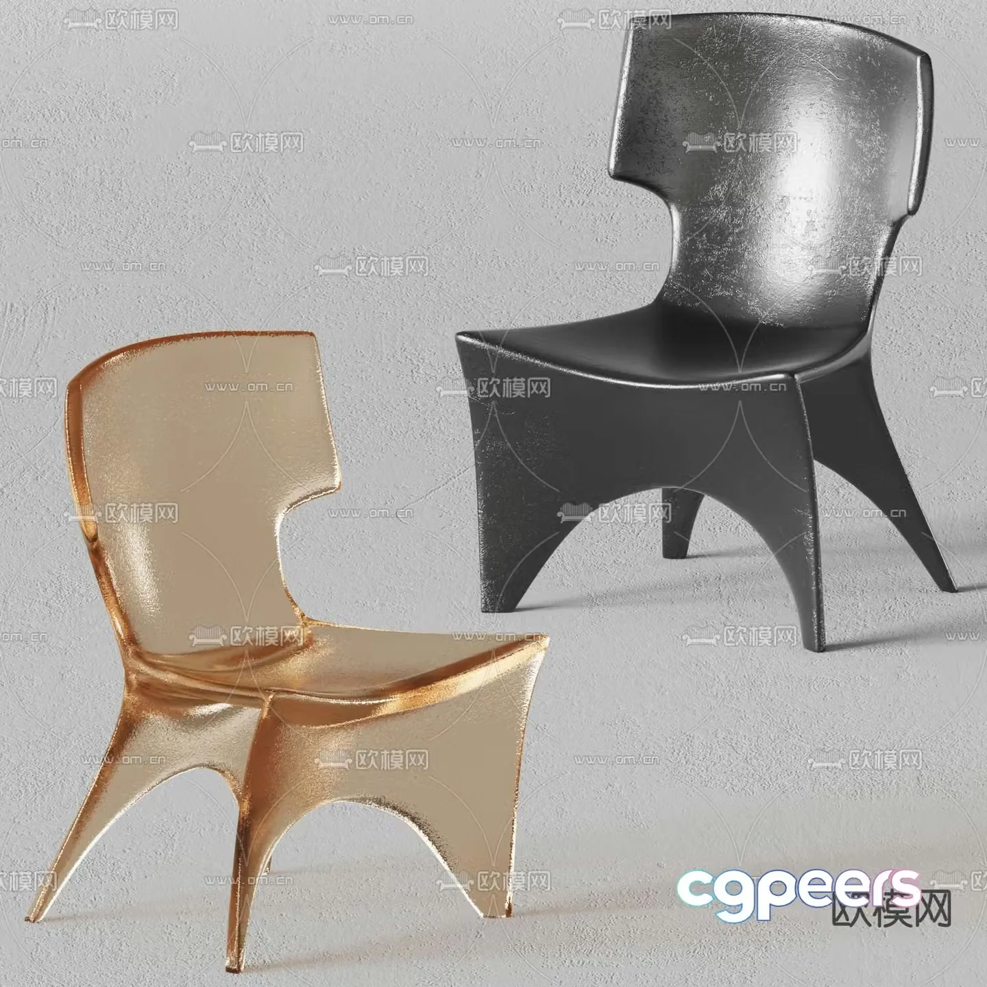 Calligaris modern clear acrylic lounge chair 3d model