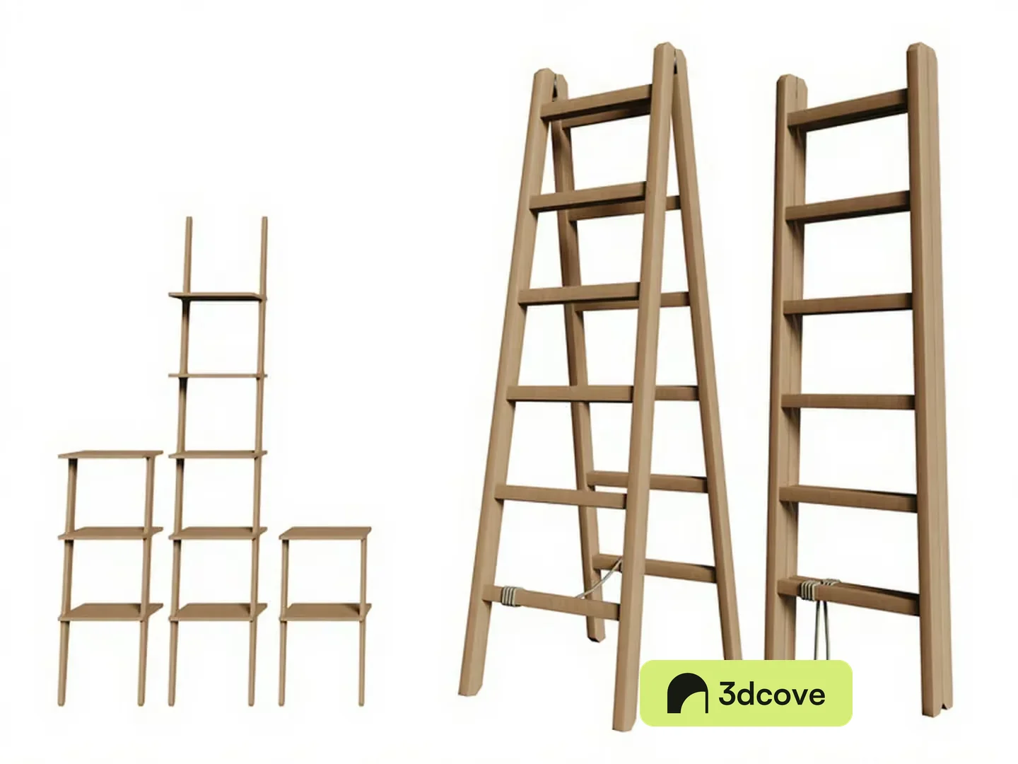 Wooden Ladder Set