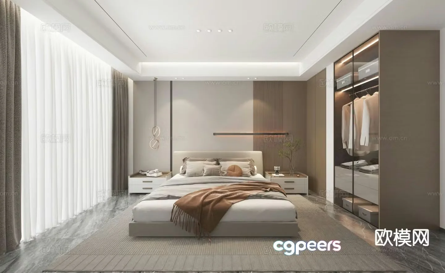 Modern bedroom master bedroom 3d model