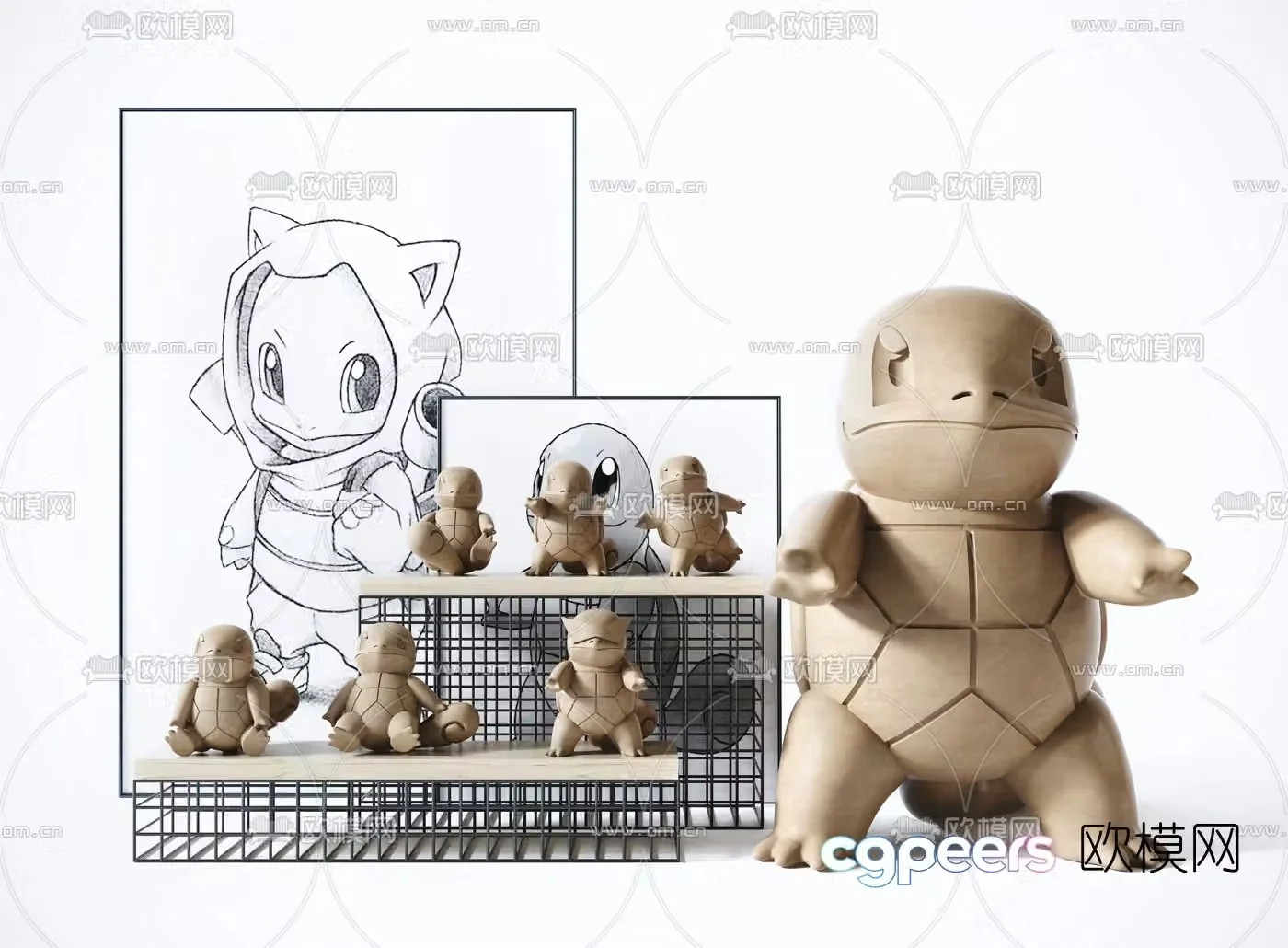Modern Squirtle toy ornament 3D model