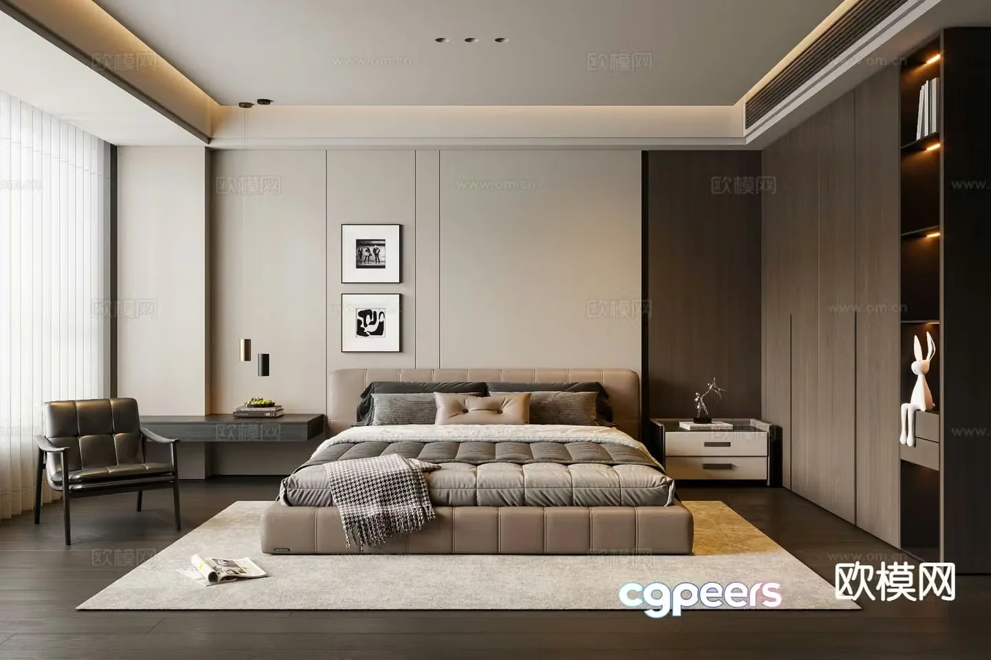 Italian style bedroom master bedroom 3d model