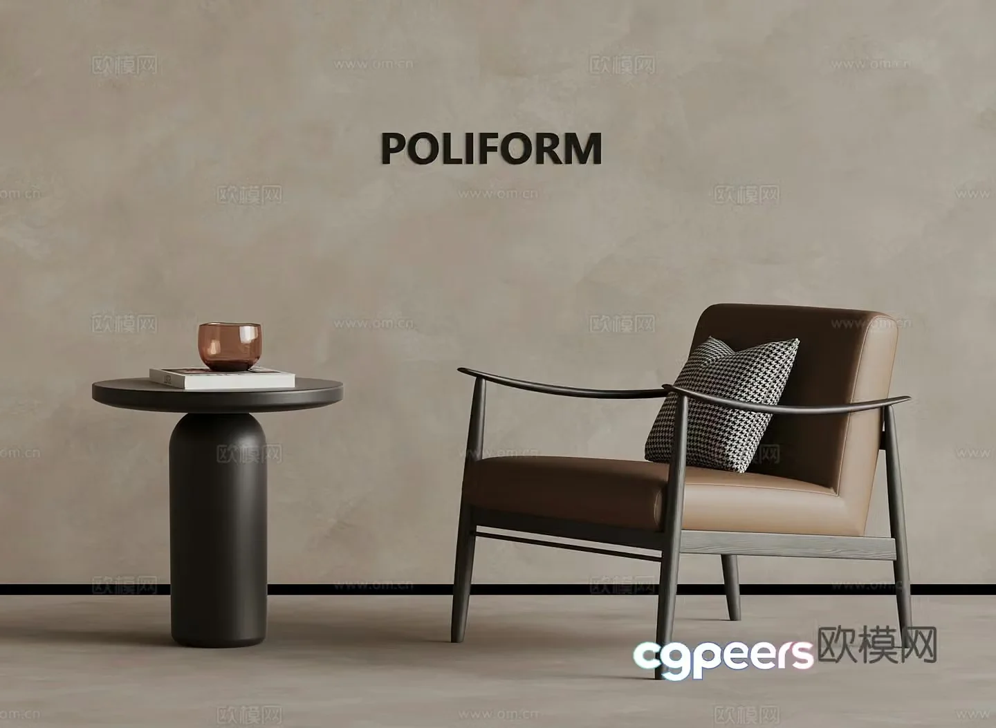 Leisure chair modern leisure chair side 3d model