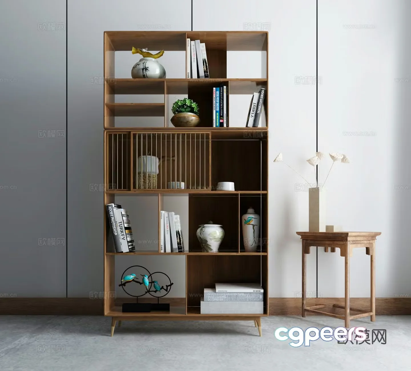 New Chinese style decorative cabinet 3D model