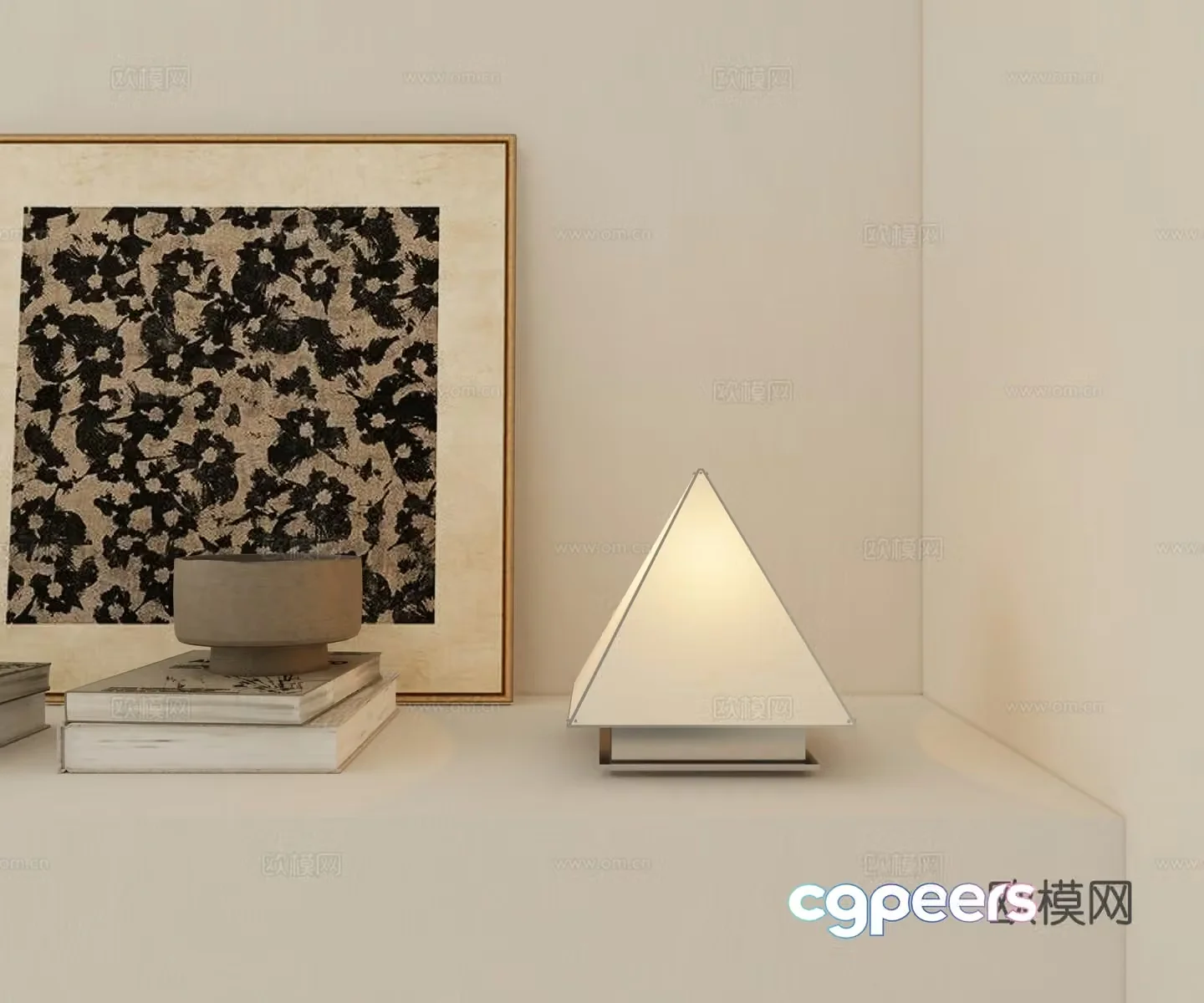 Modern desk lamp Triangular desk lamp 3d model