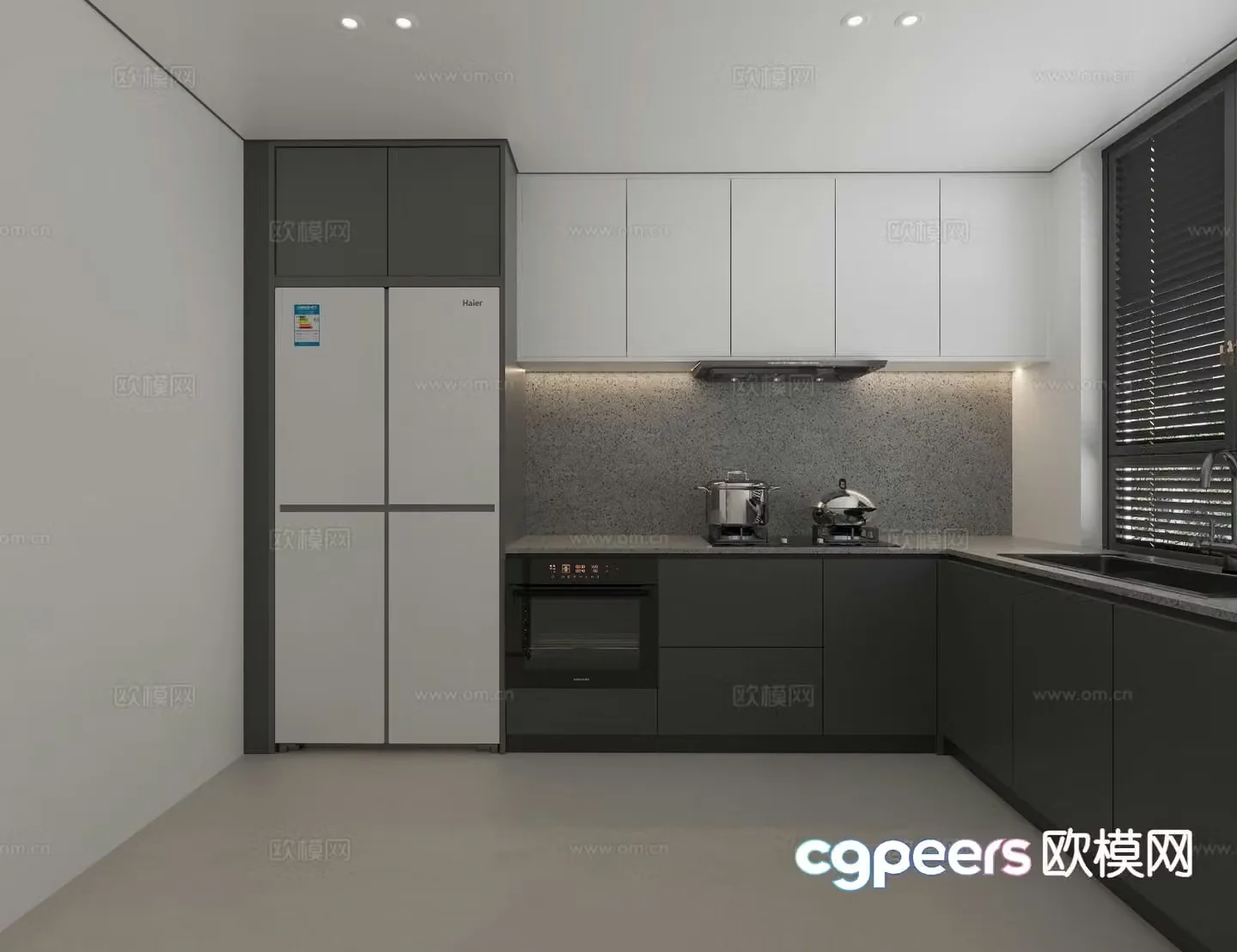 modern kitchen cabinet 3d model