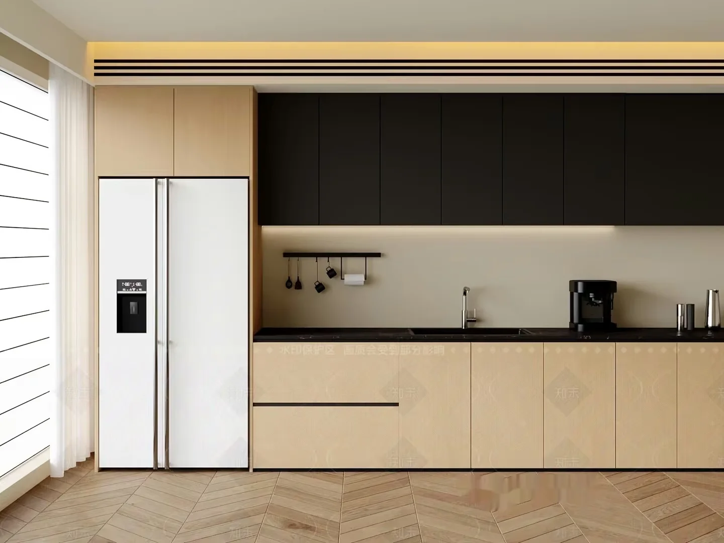 Modern Kitchen Area 3D Model – 17452 – VRAY Render