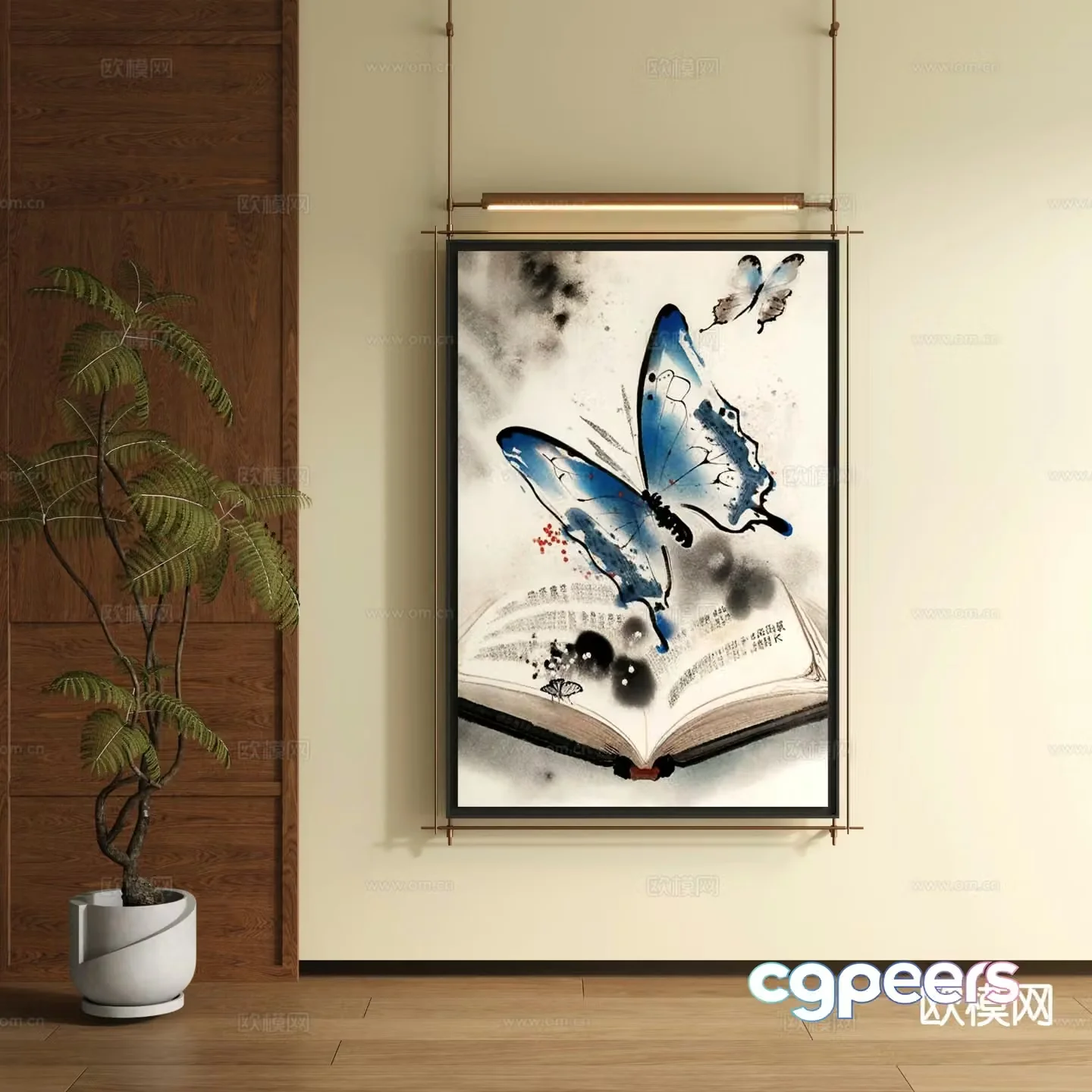 New Chinese style decorative painting art painting hanging painting 3d model