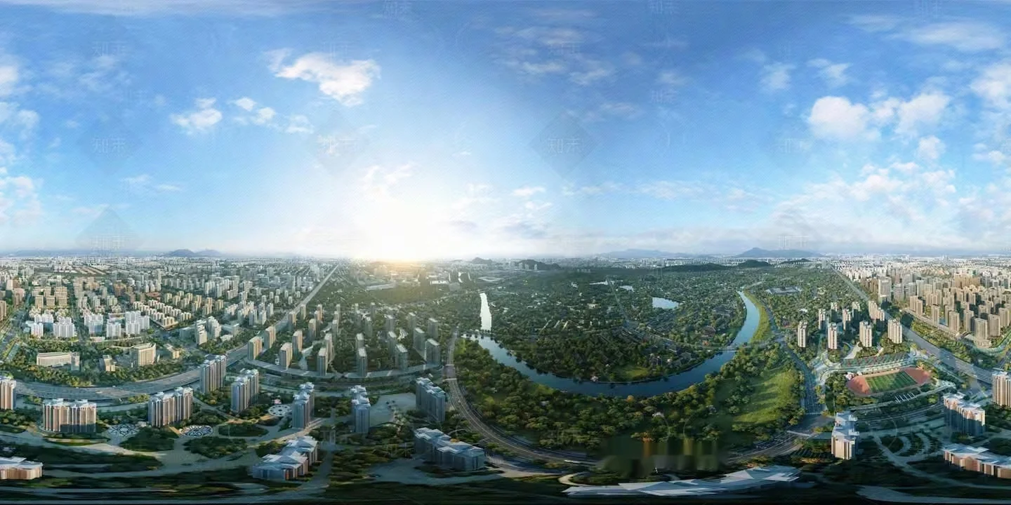 A Cityscape With Greenery 3D Model – 12891 – VRAY Render