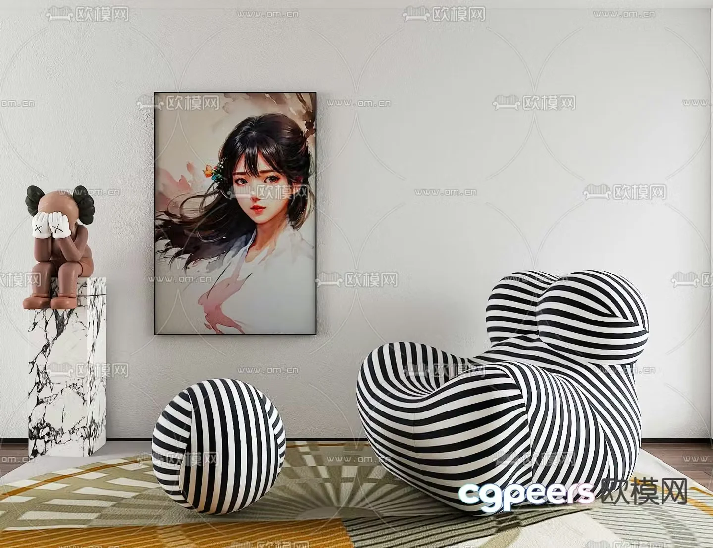Modern lazy sofa mother’s arms sofa 3d model