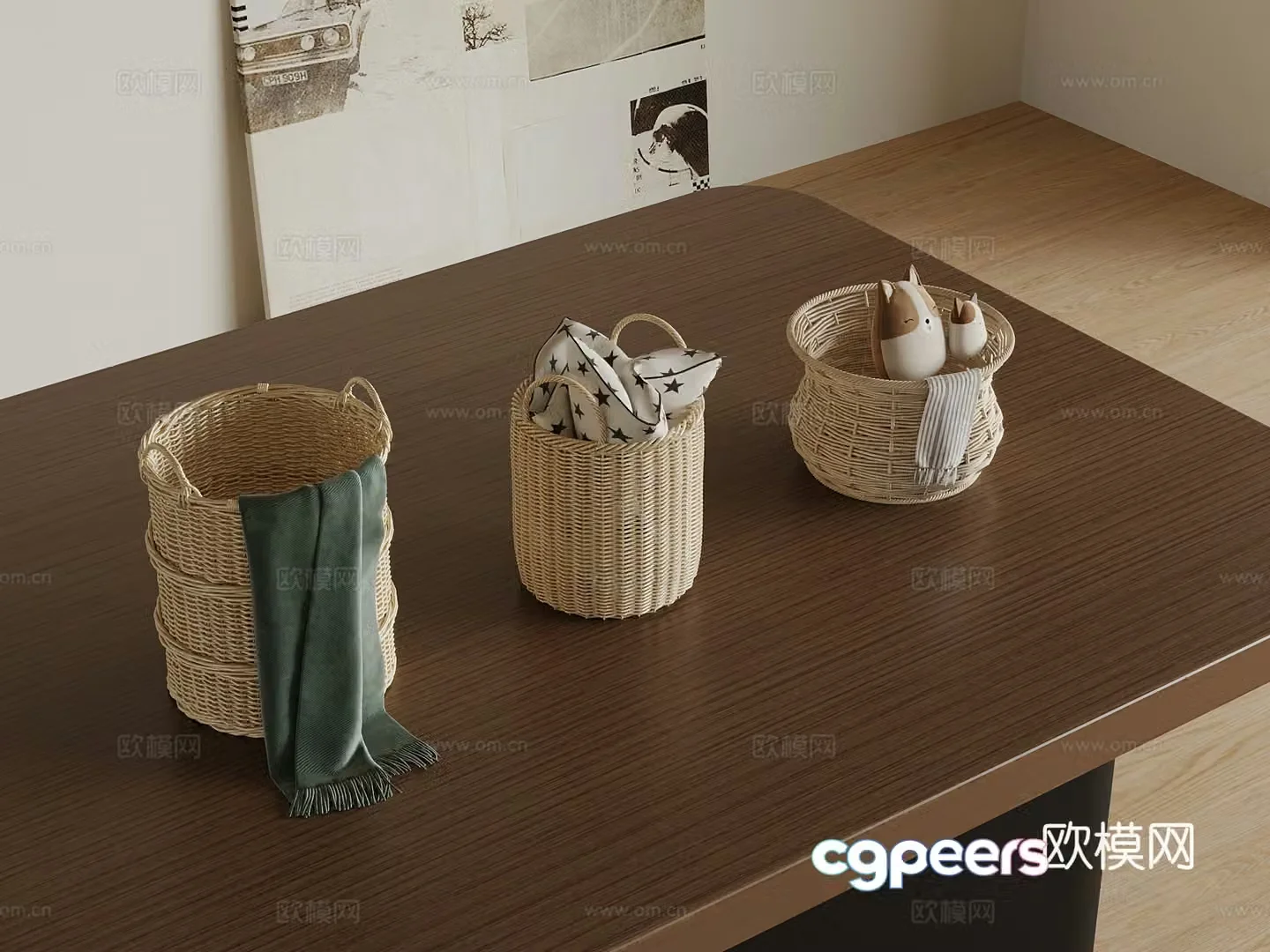 Box Modern Box Storage Basket Weaving Storage Basket 3D Model