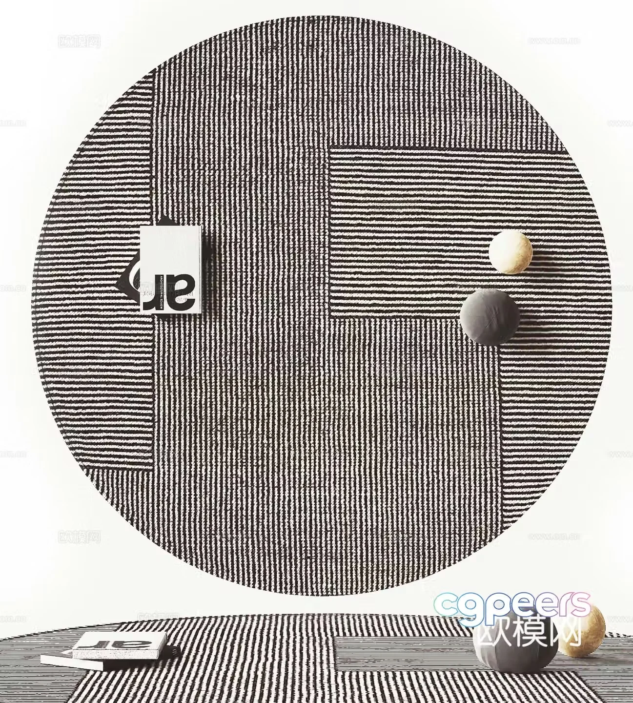 Modern round carpet 3d model