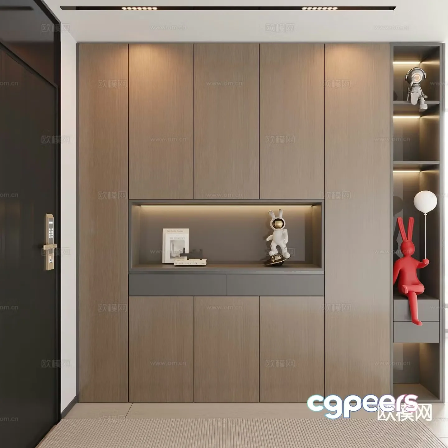 Italian style custom entrance cabinet entrance shoe cabinet 3D model