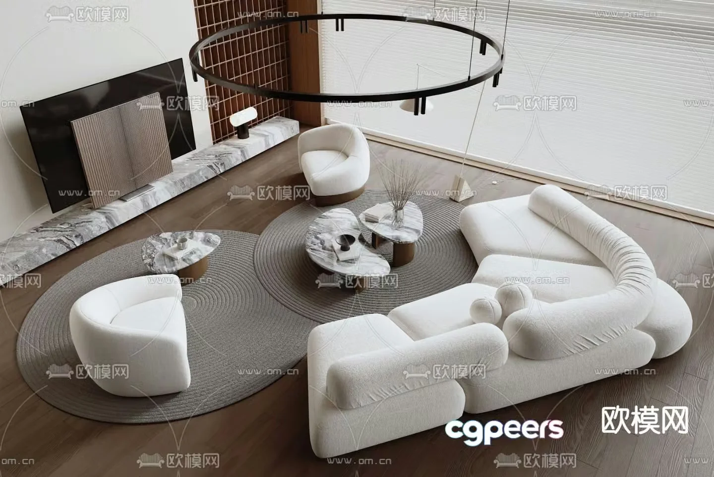 Modern sectional sofa 3d model