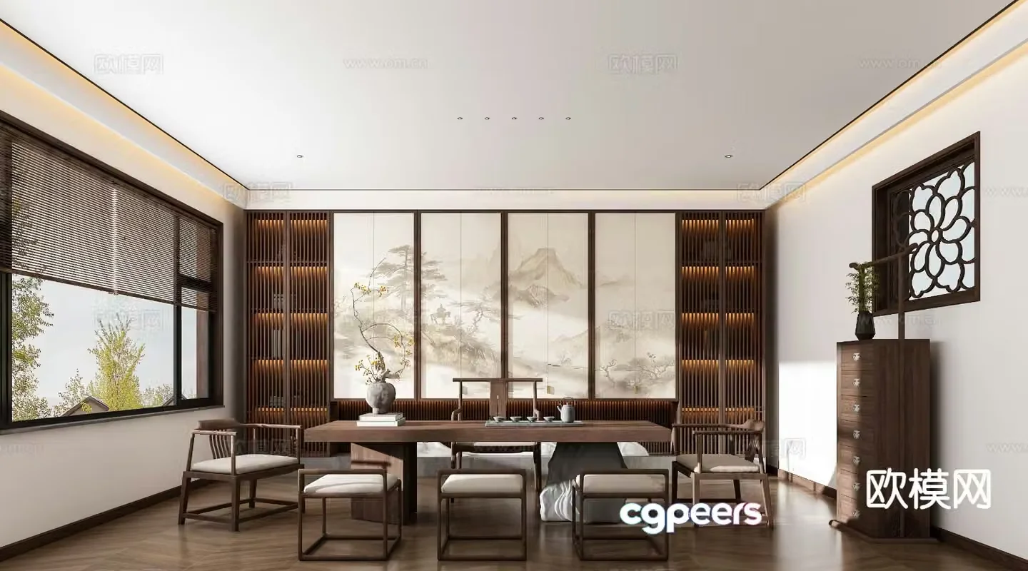 New Chinese tea room 3d model