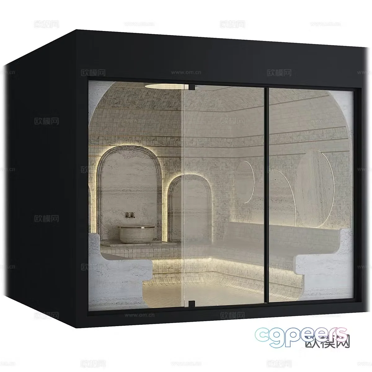 sauna bathroom shower room 3d model