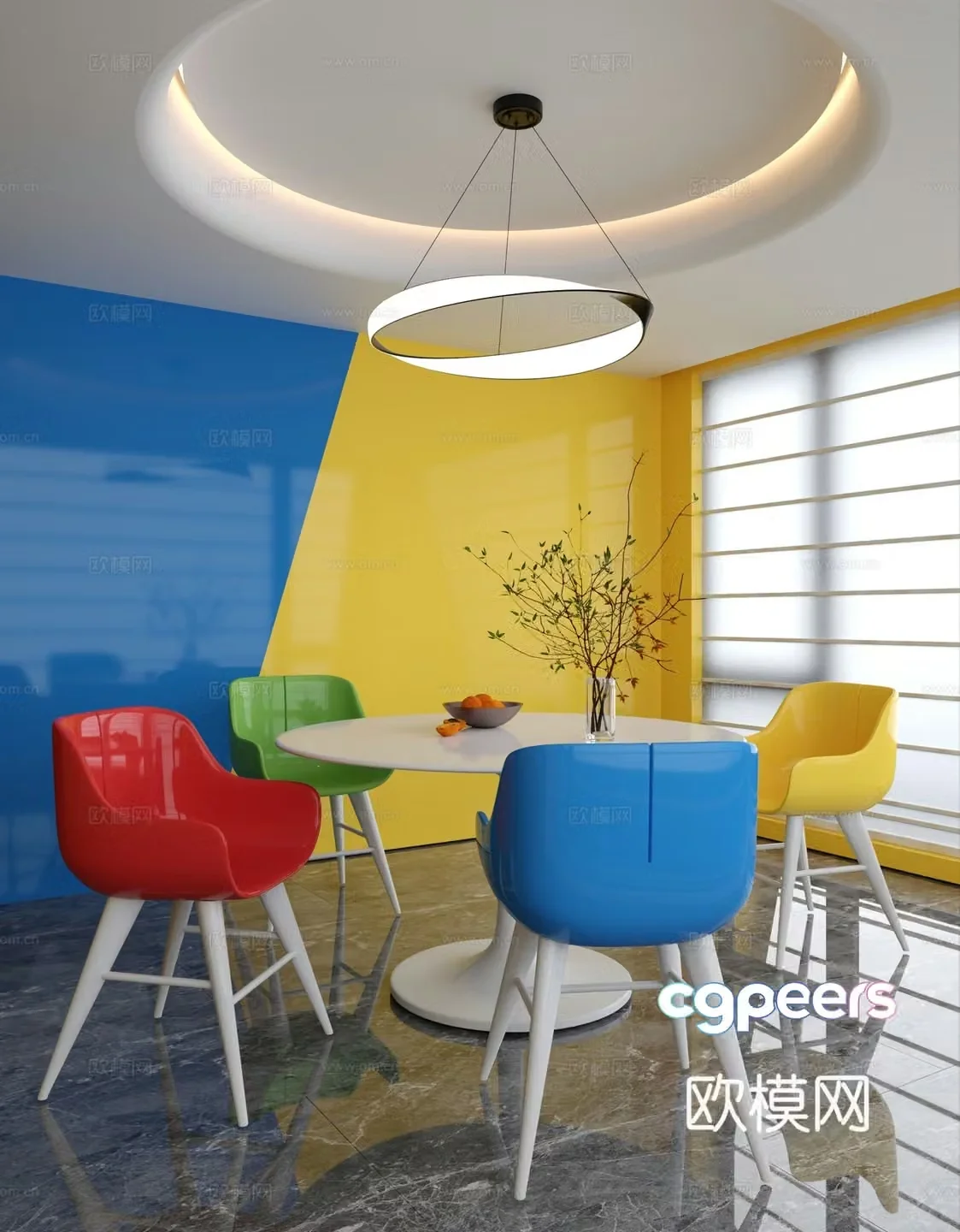 Leisure table and chair 3d model