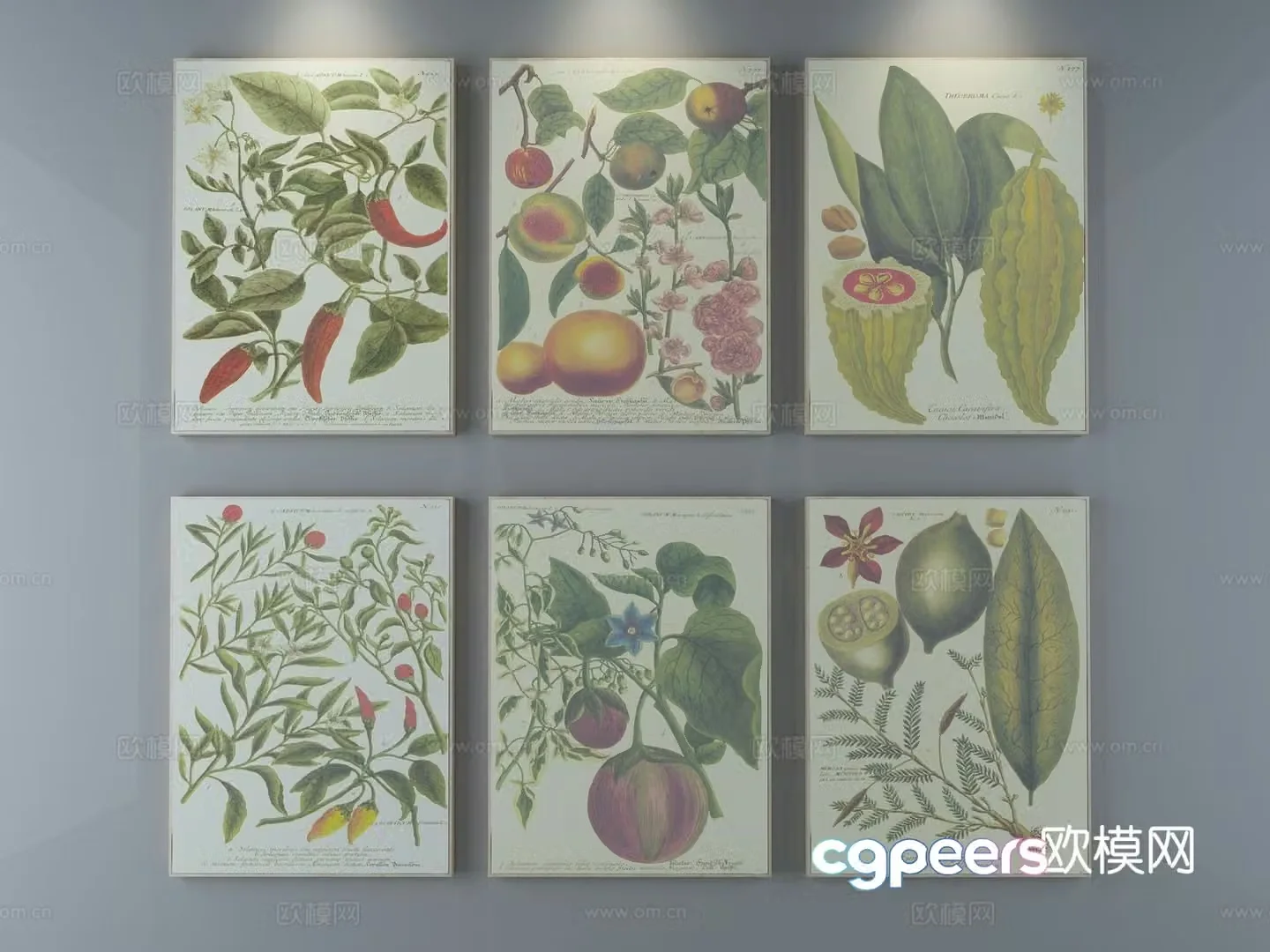 Modern minimalist painting fruit hanging painting decorative hanging painting 3D model