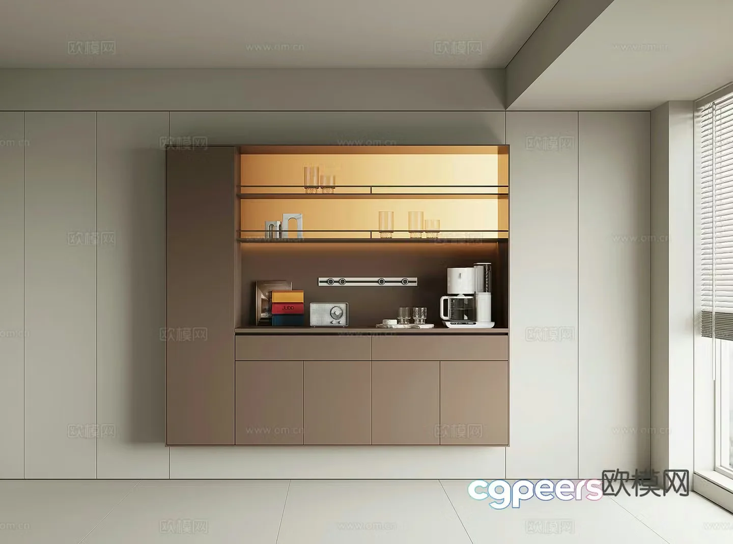 Modern wine cabinet sideboard 3D model
