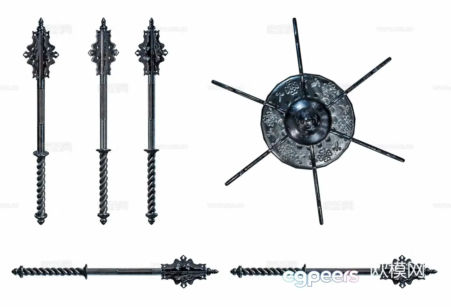 Modern mace Mace Weapon Medieval Weapon Cold Weapon Mace 3D Model