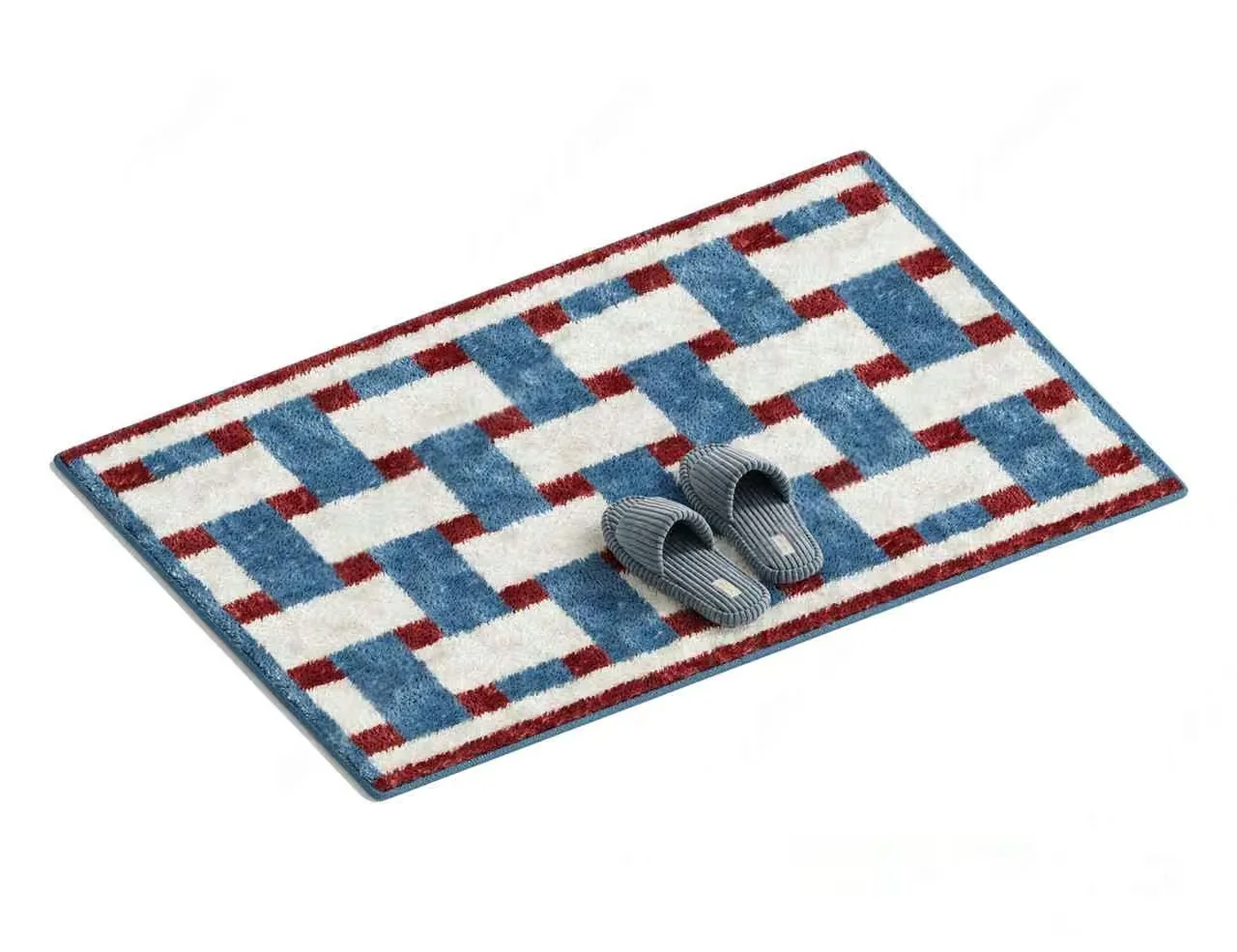 A Blue And Red Rug With Slippers 3D Model – 775 – CORONA Render