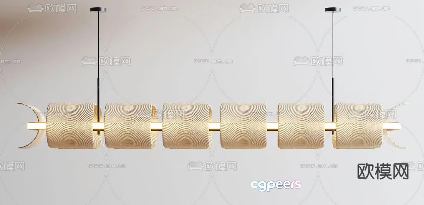 Long chandelier Art chandelier 3d model