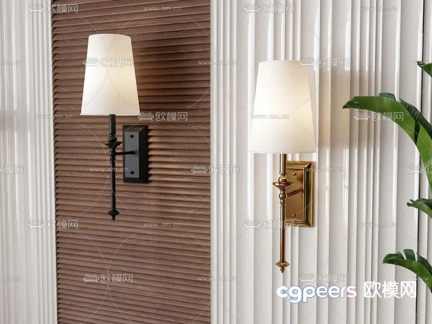 American wall lamp 3d model