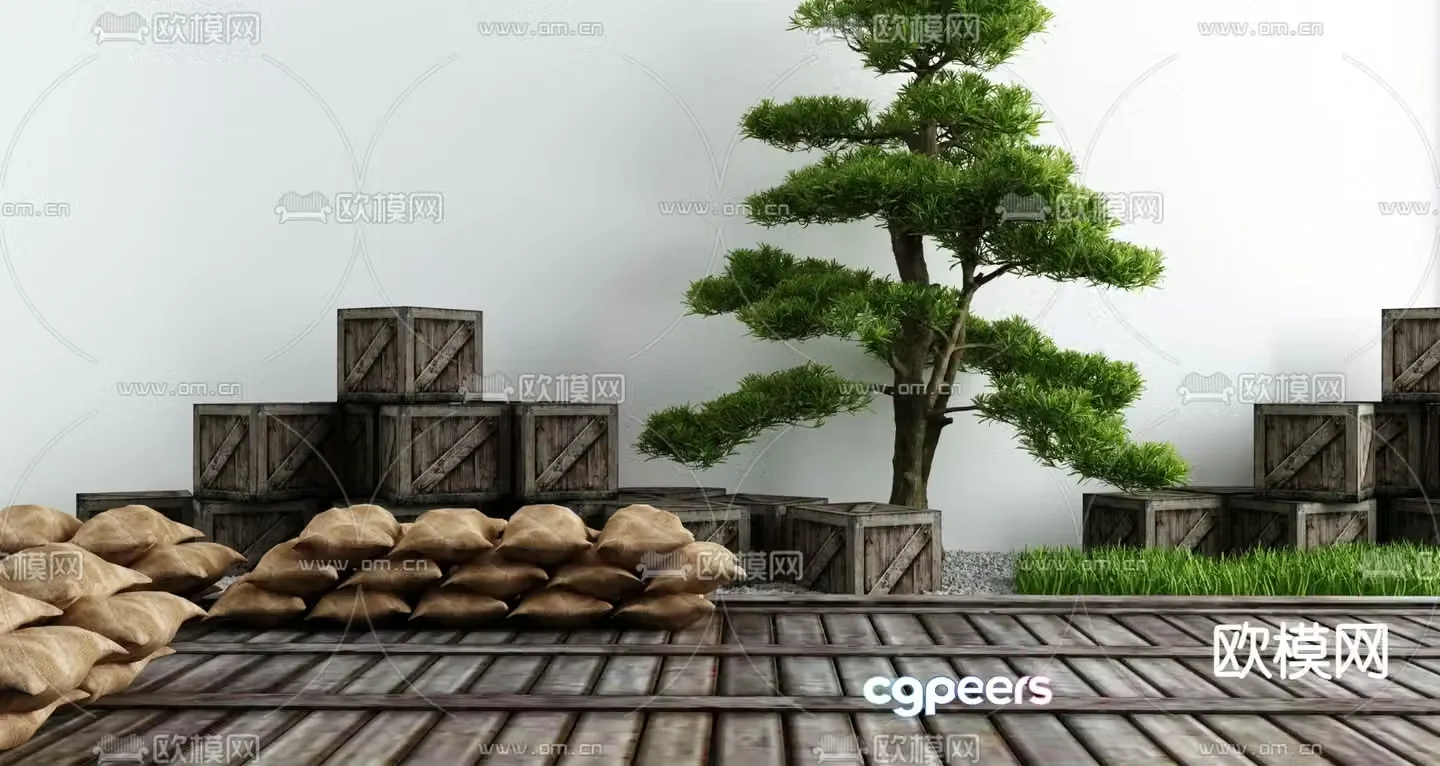 Courtyard landscape sketch 3D model