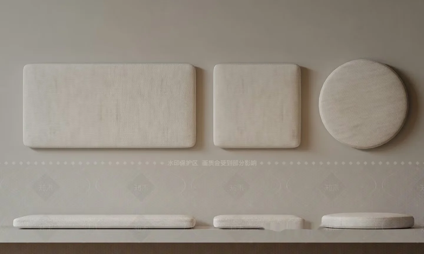 White Wall Decorations 3D Model – 808 – CORONA Render