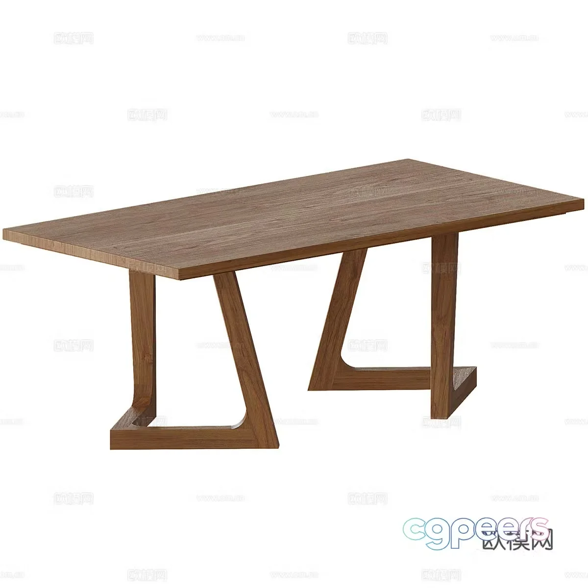 Nordic simple dining table dining table simple dining table restaurant dining table 3d model