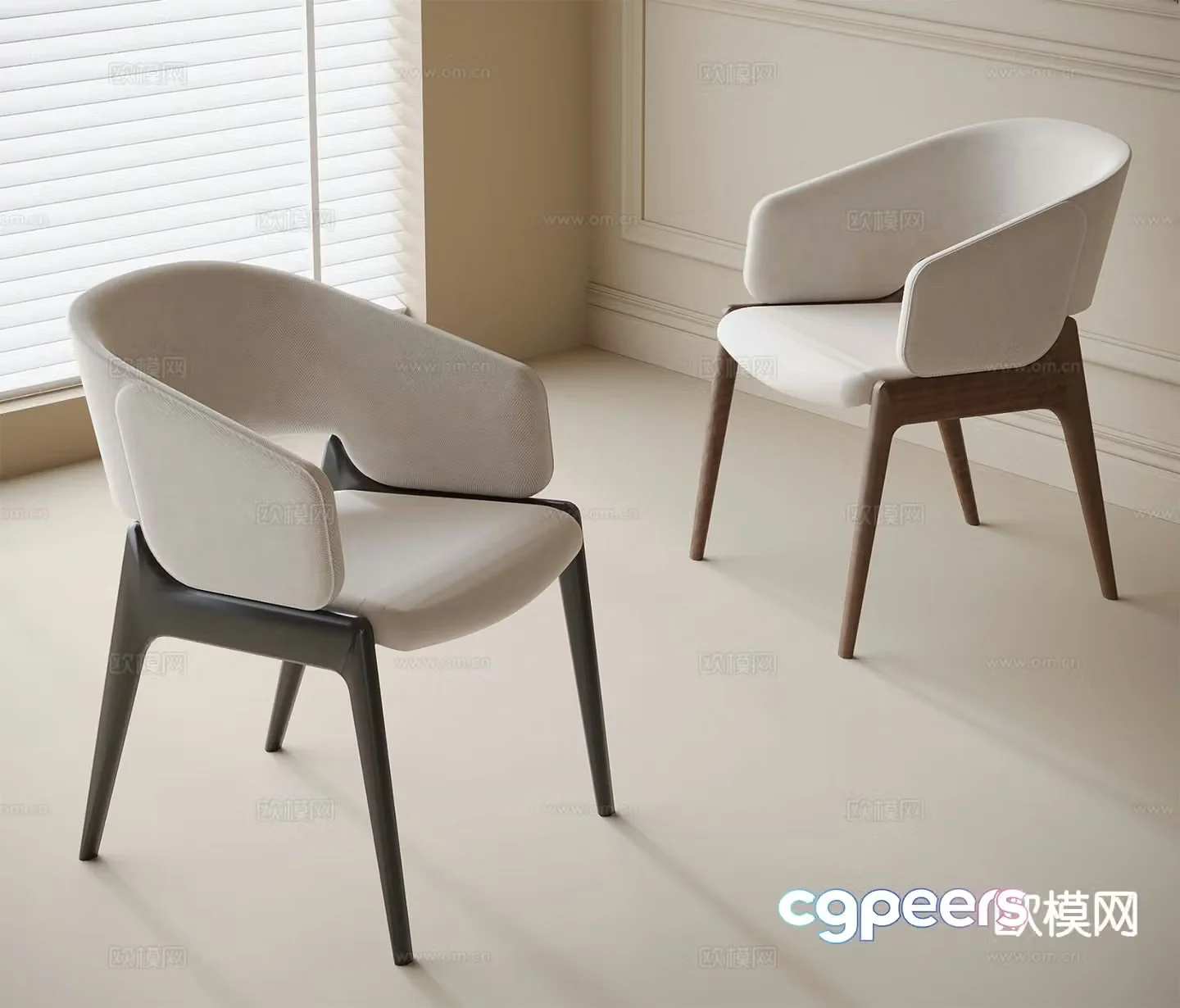 Modern dining chair single chair 3d model