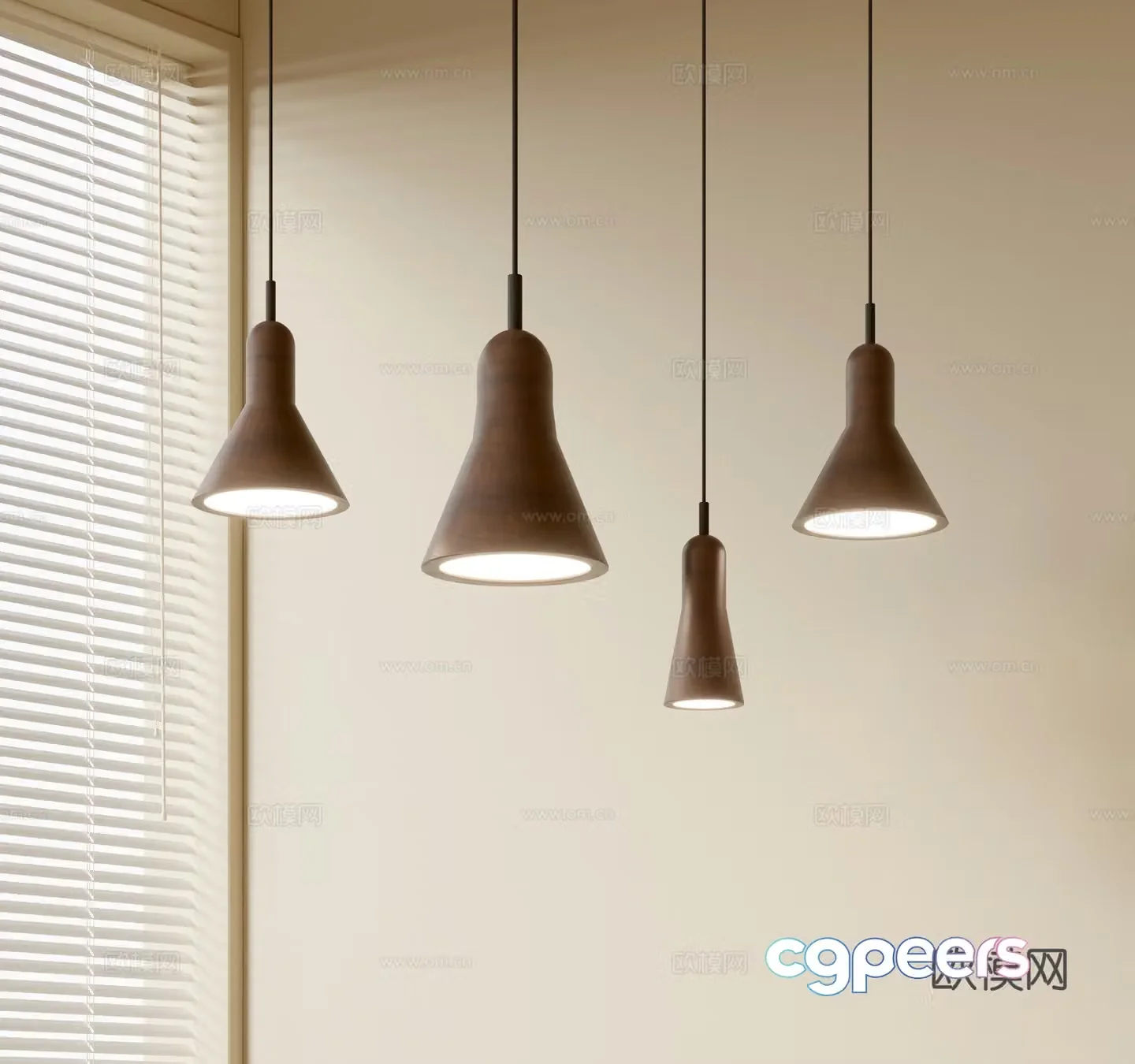 Modern simple chandeliers Nordic style chandeliers Mediterranean style chandeliers Study lamp combination Restaurant lamp 3D model