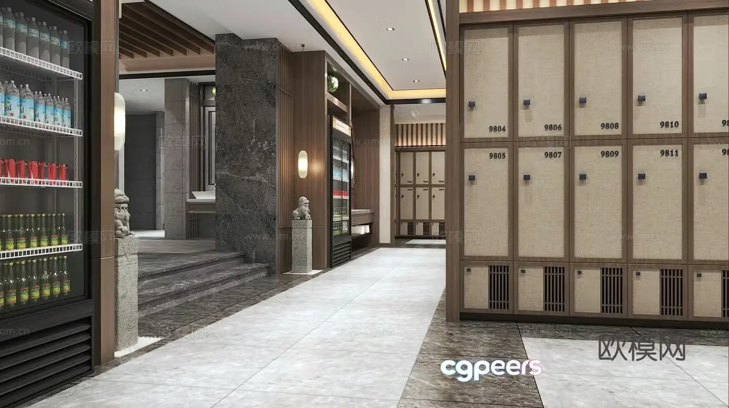 New Chinese style bath center 3D model