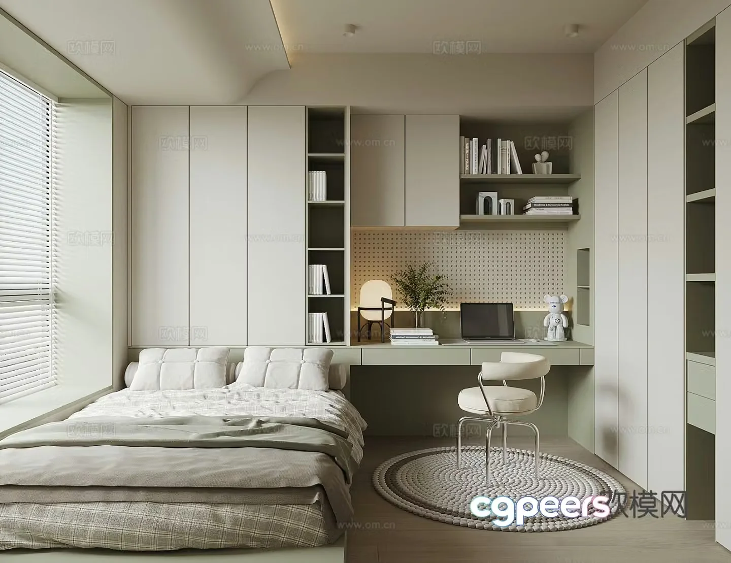 Modern tatami bedroom 3d model