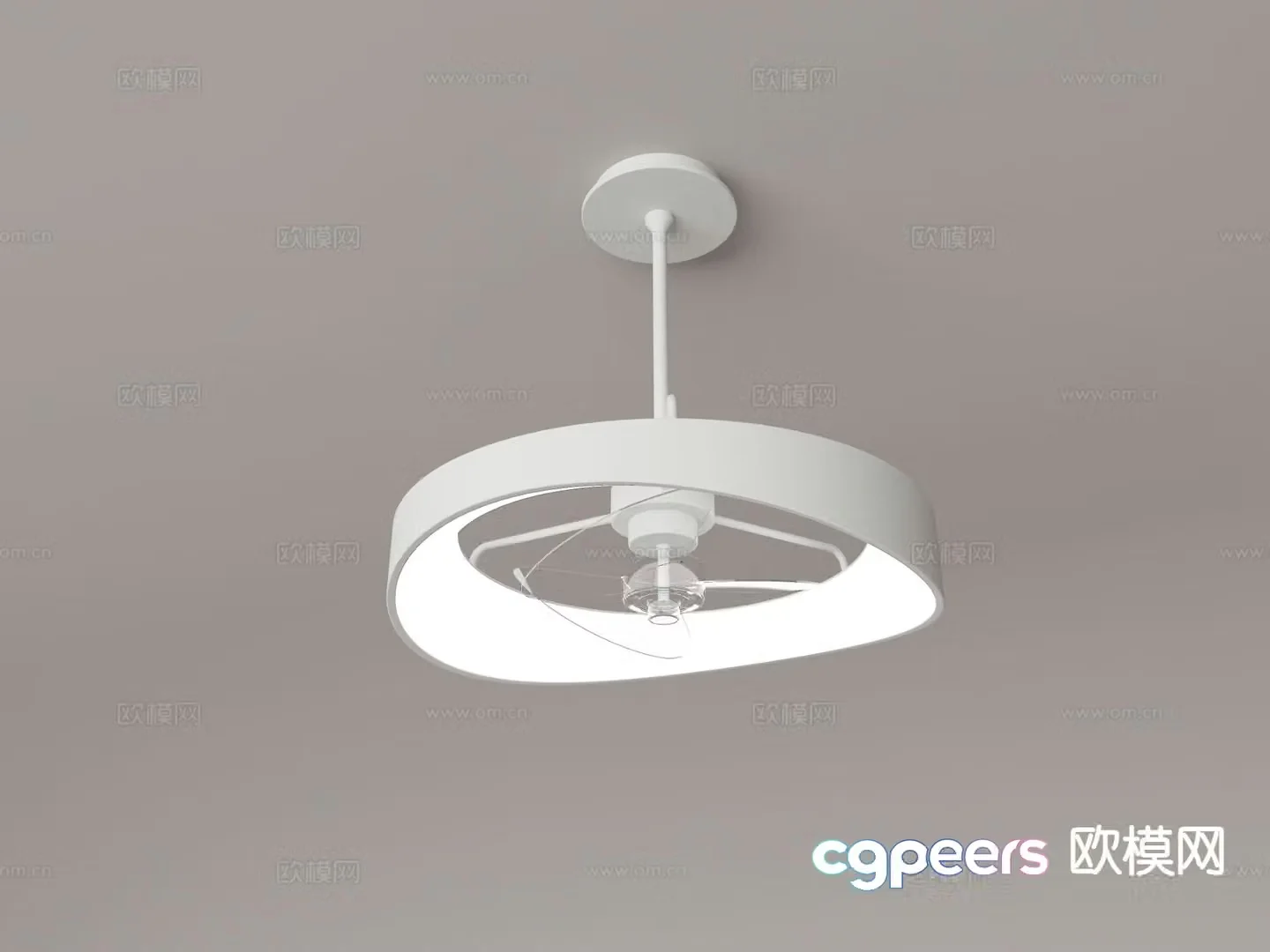 Modern ceiling fan light fan chandelier 3d model