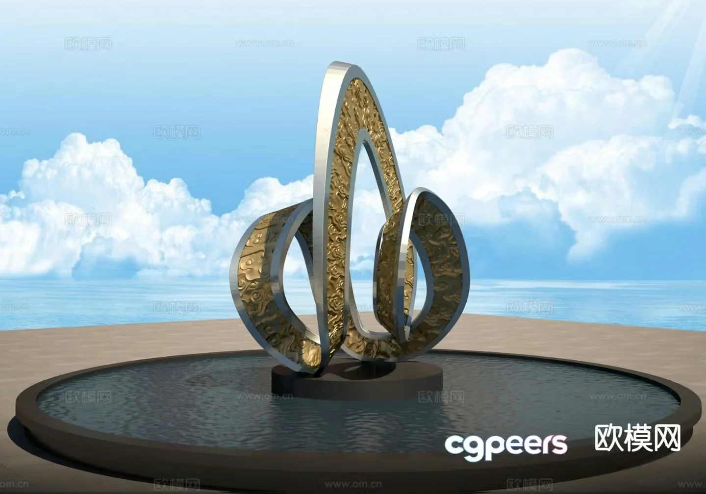 Mountain word cloud pattern sculpture landscape sculpture 3d model