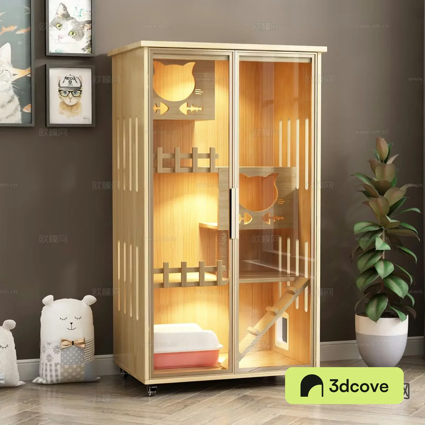Modern cat villa pet cabinet