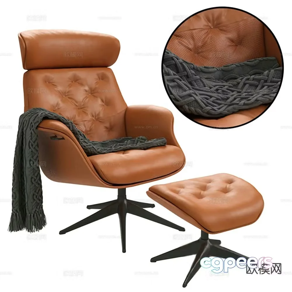 Leather chair recliner office chair boss chair 3d model