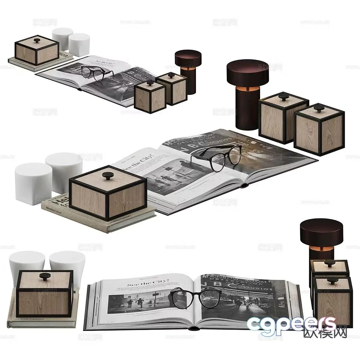 books magazines books furnishings 3d model