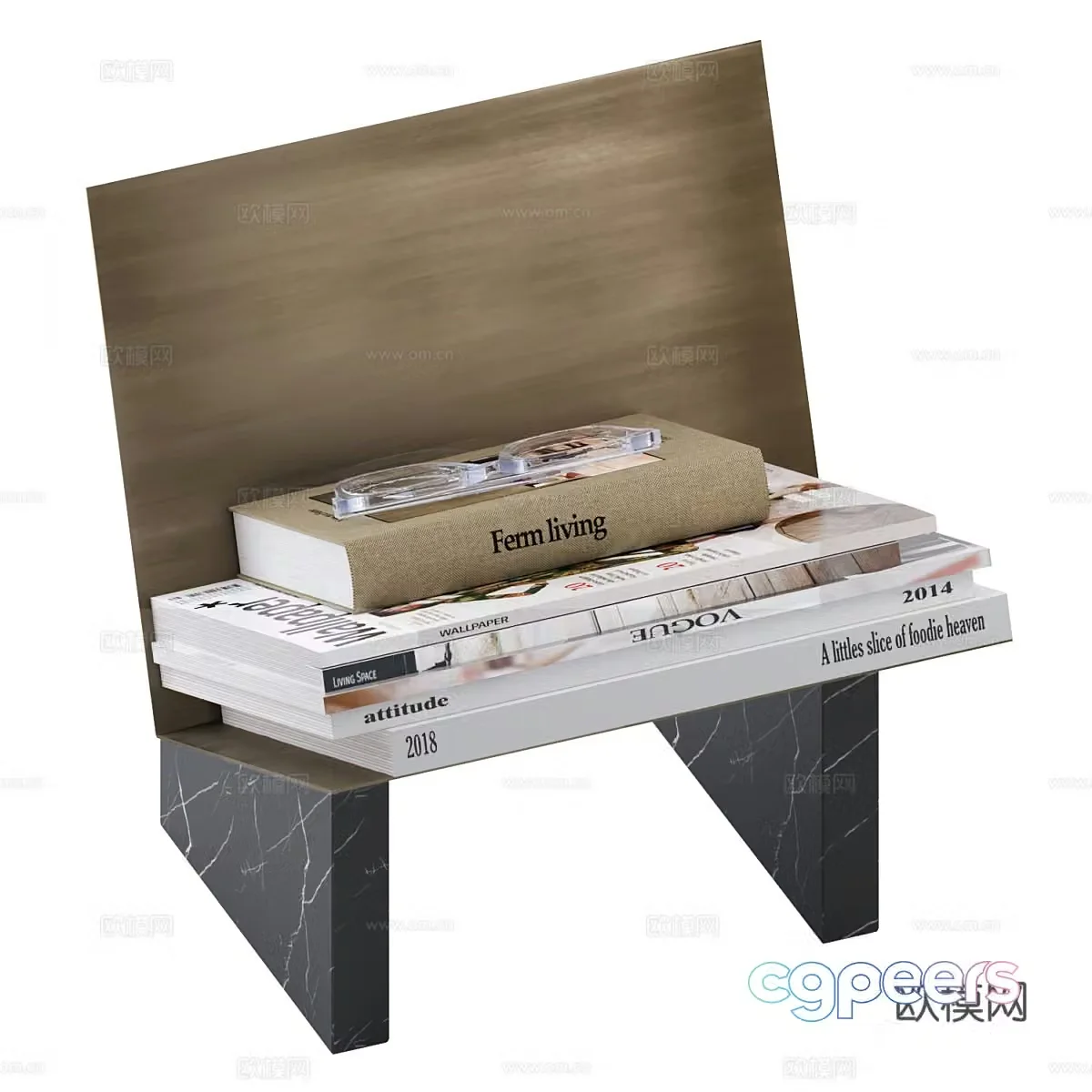 Modern light luxury books book books shelf 3D model