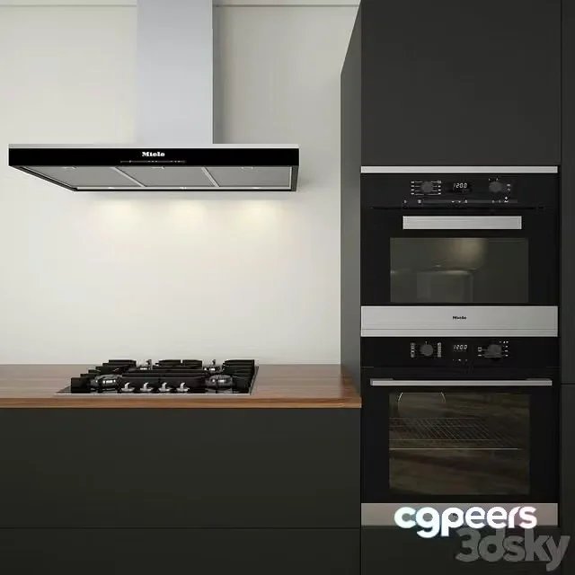 3ds Max Free – A set of kitchen appliances Miele