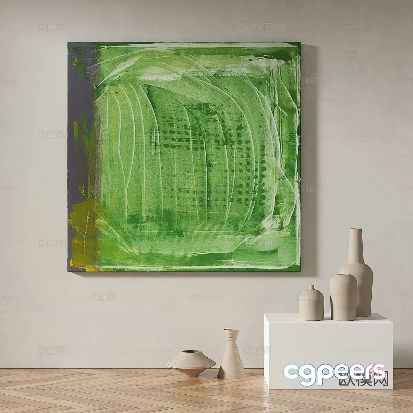 Modern minimalist abstract decorative painting 3d model