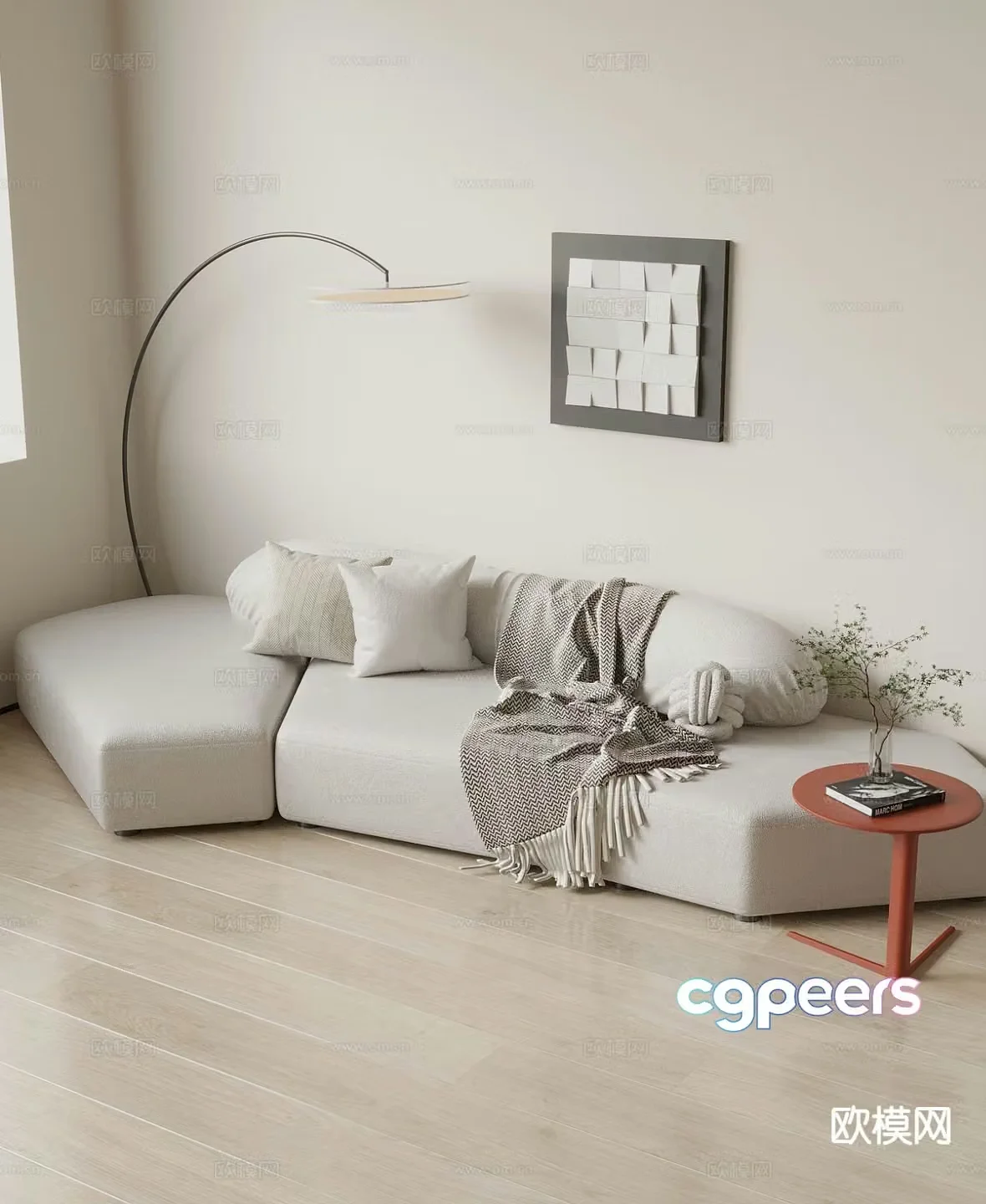 Modern special-shaped sofa splicing sofa 3d model