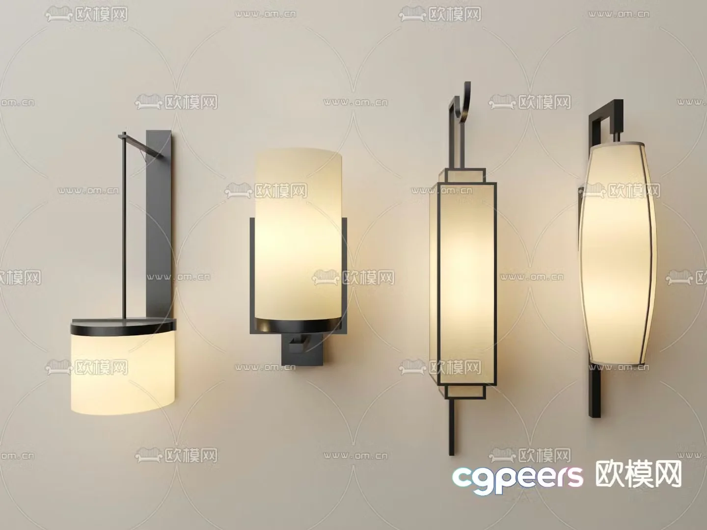 New Chinese wall light 3D model