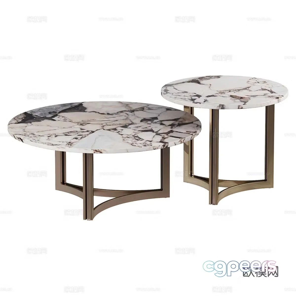 Modern light luxury marble coffee table 3D model
