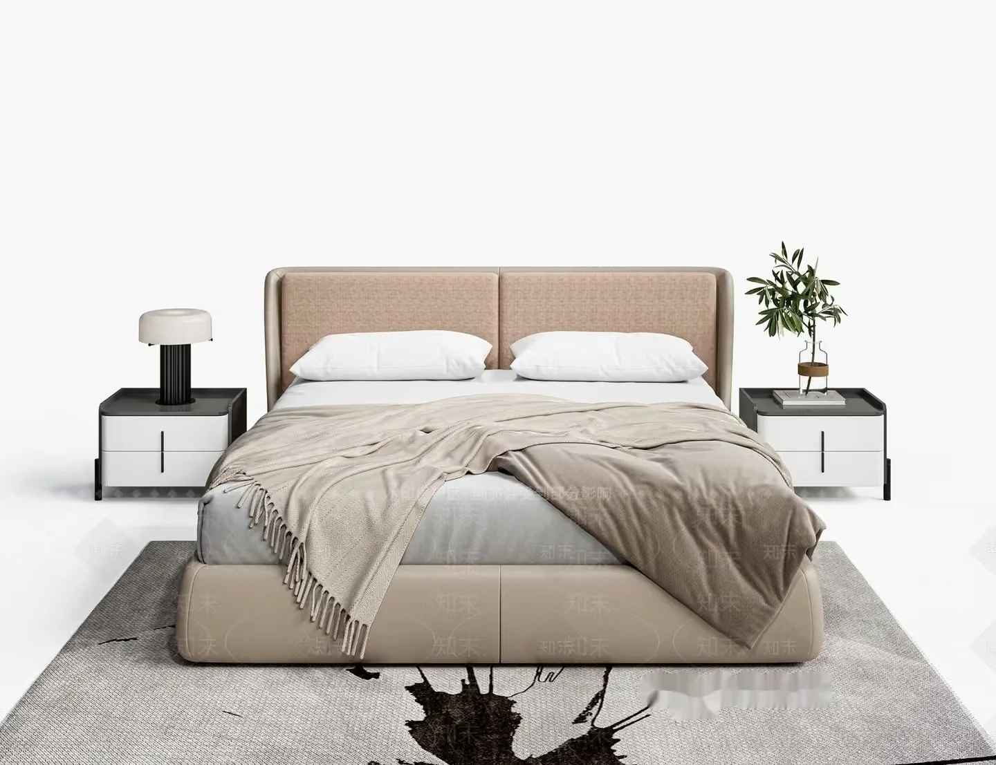 Cozy Modern Bedroom 3D Model – 13356 – VRAY Render