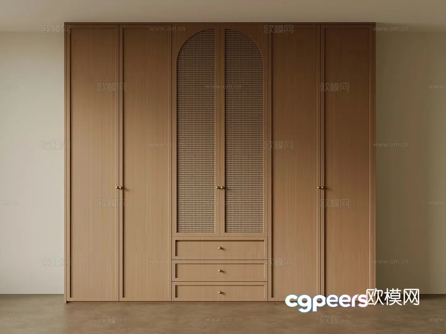Wardrobe French medieval wind wardrobe 3d model