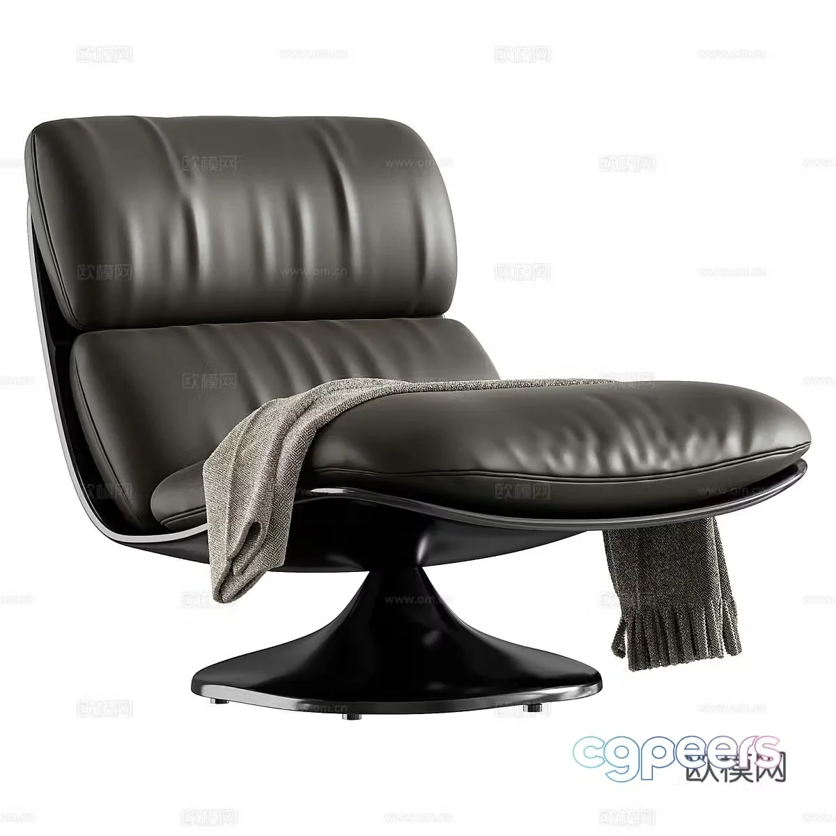 Modern Italian leather lounge chair 3d model