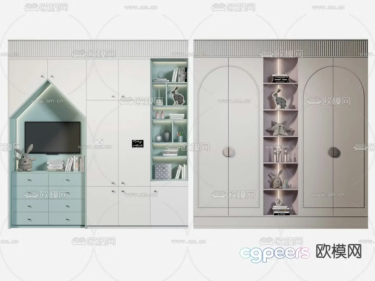Modern children’s wardrobe wardrobe 3d model