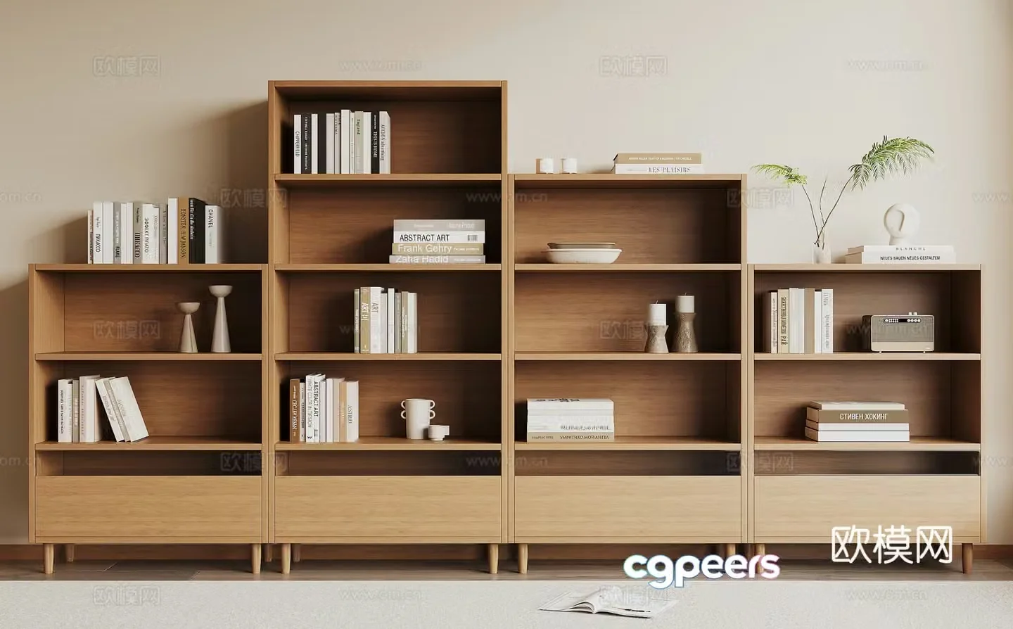 Modern bookcase 3d model