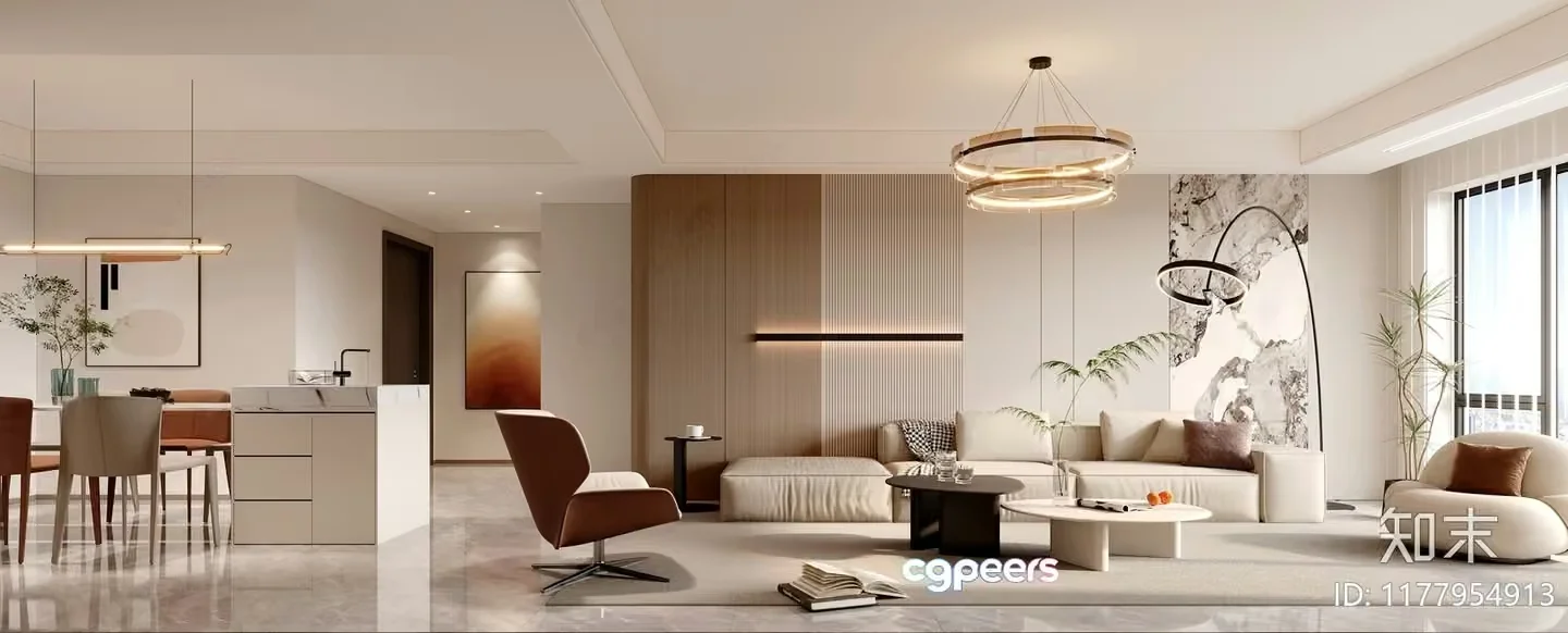 Modern Living Room 3D Model – 308 – VRAY Render